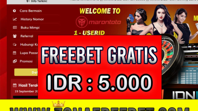 MaronToto Freebet Gratis Rp 5.000 Tanpa Deposit