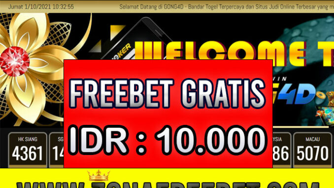 Gong4D Freebet Gratis Rp 10.000 Tanpa Deposit