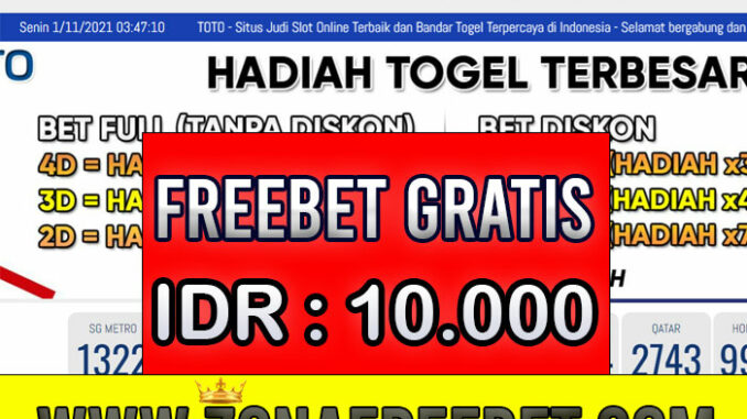 SGToto Freebet Gratis Rp 10.000 Tanpa Deposit SGToto Freebet Gratis Rp 10.000 Tanpa Deposit